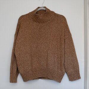 H&M Speckled Brown Mock Turtleneck Sweater